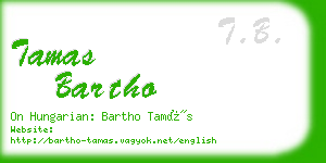 tamas bartho business card